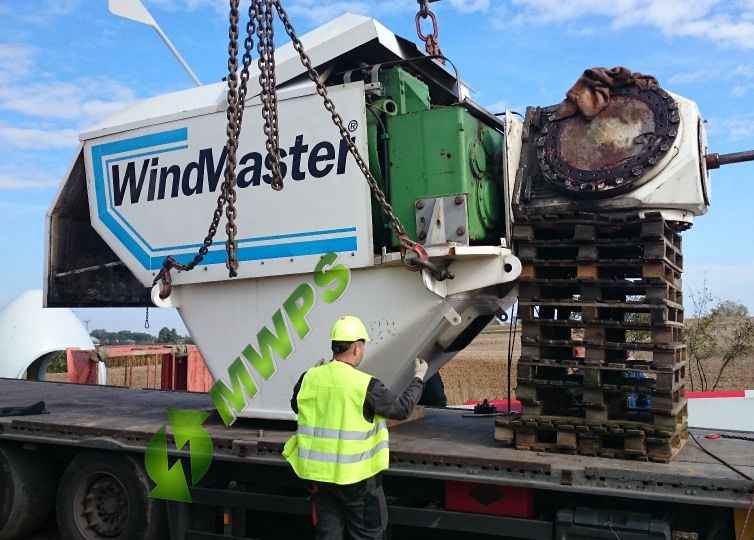 WindMaster WM300 28 on truck 1 comp WINDMASTER WM300 28 Used Wind Turbine
